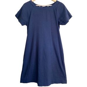 THEORY Linen Blend Preppy Lace-Up Back Minimalist A-Line Dress 4 Nautical Summer